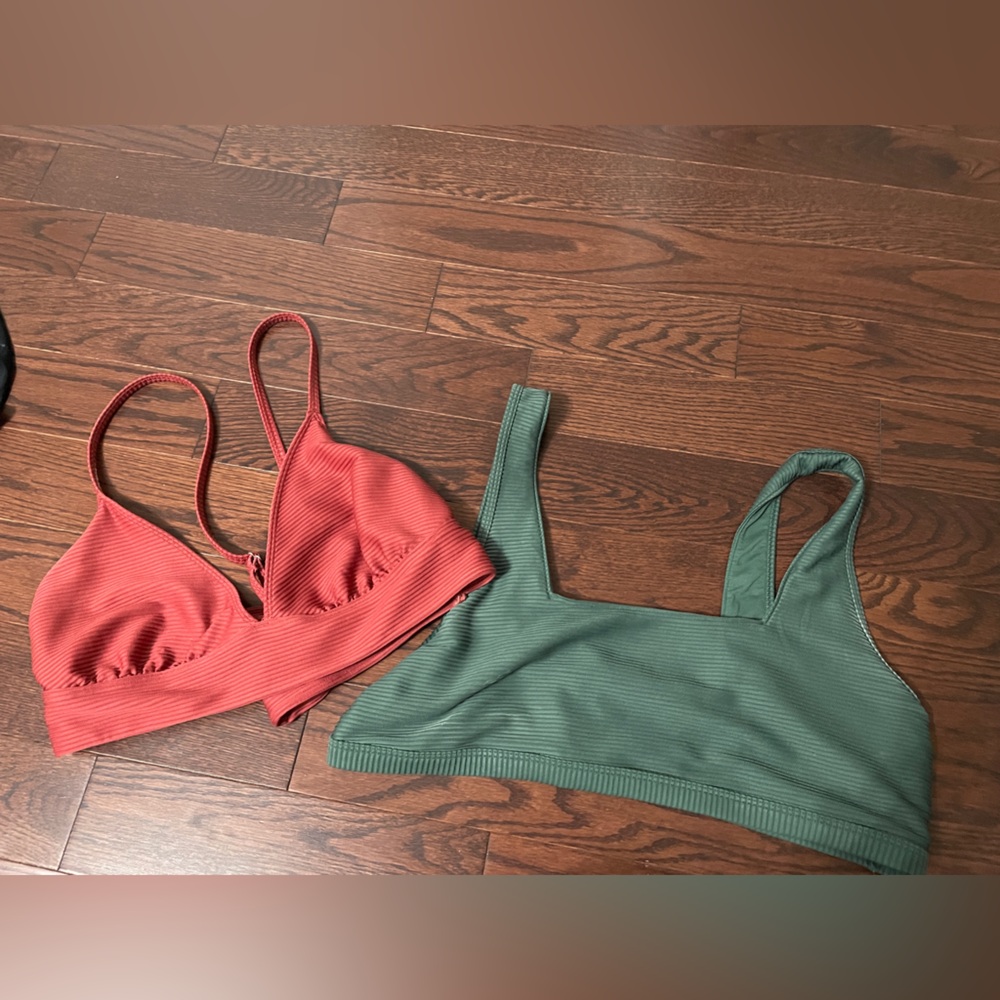 George Dark Green Ribbed Bikini Set